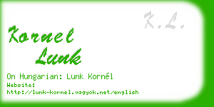 kornel lunk business card
